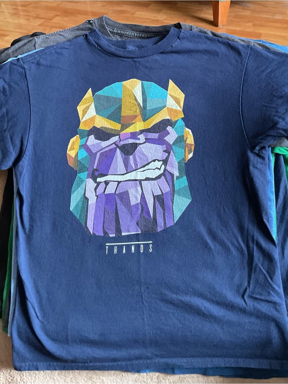 Marvel Navy Short-Sleeve Thanos Geometric Graphic Tee